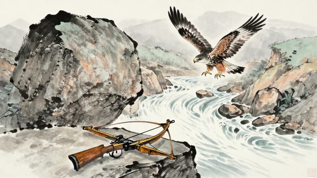 兵勢 (Strategic Momentum) — Chinese ink painting