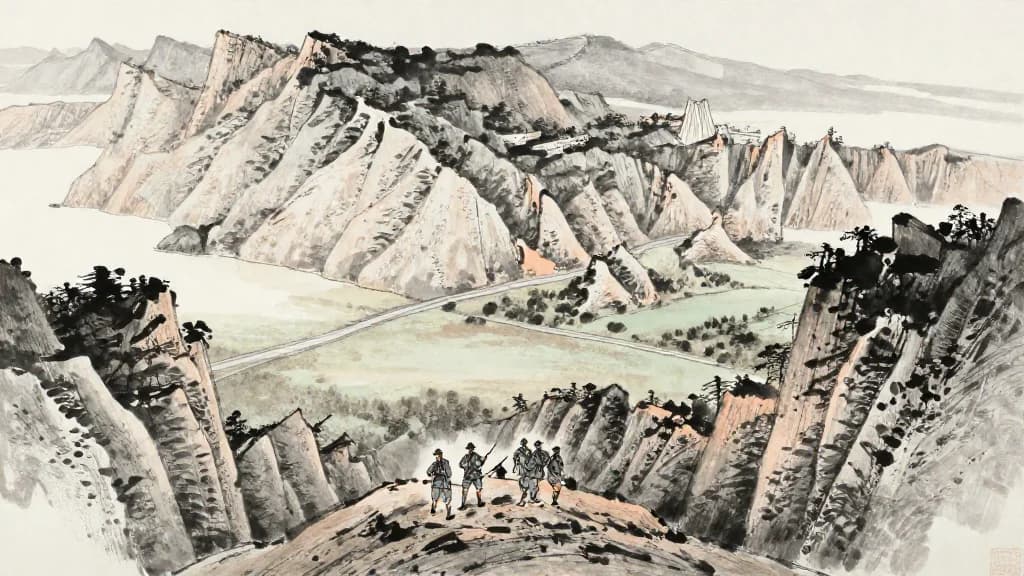 地形 (Terrain) — Chinese ink painting