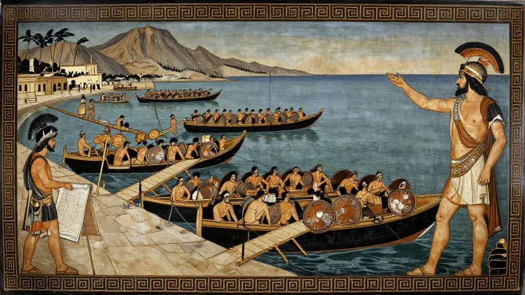 The Sicilian Expedition — Attic red-figure pottery painting