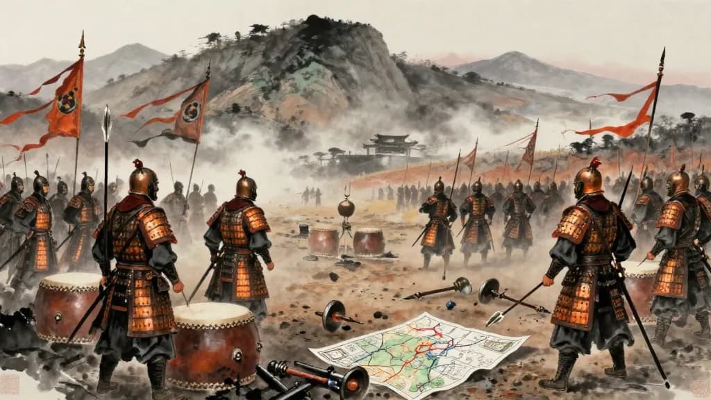 兵教上 (Military Training, Part I) — Chinese ink painting