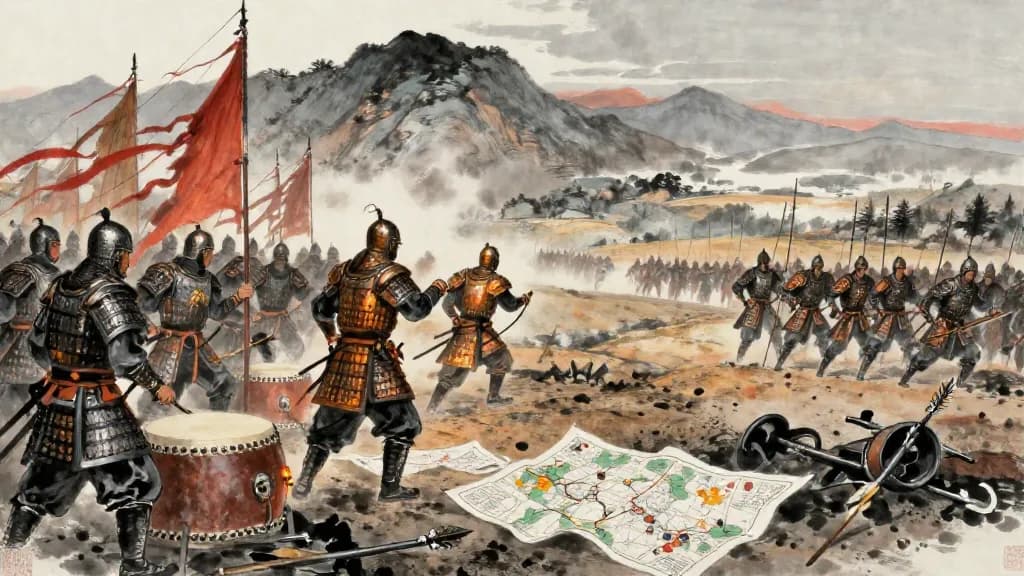 兵教下 (Military Training, Part II) — Chinese ink painting