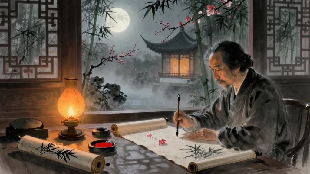 非十二子 (Against the Twelve Masters) — Chinese ink painting