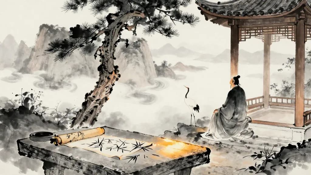 天論 (Discourse on Heaven) — Chinese ink painting