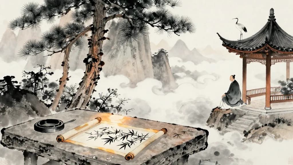 正論 (Correct Judgments) — Chinese ink painting