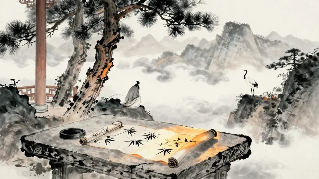 法行 (Exemplary Conduct) — Chinese ink painting