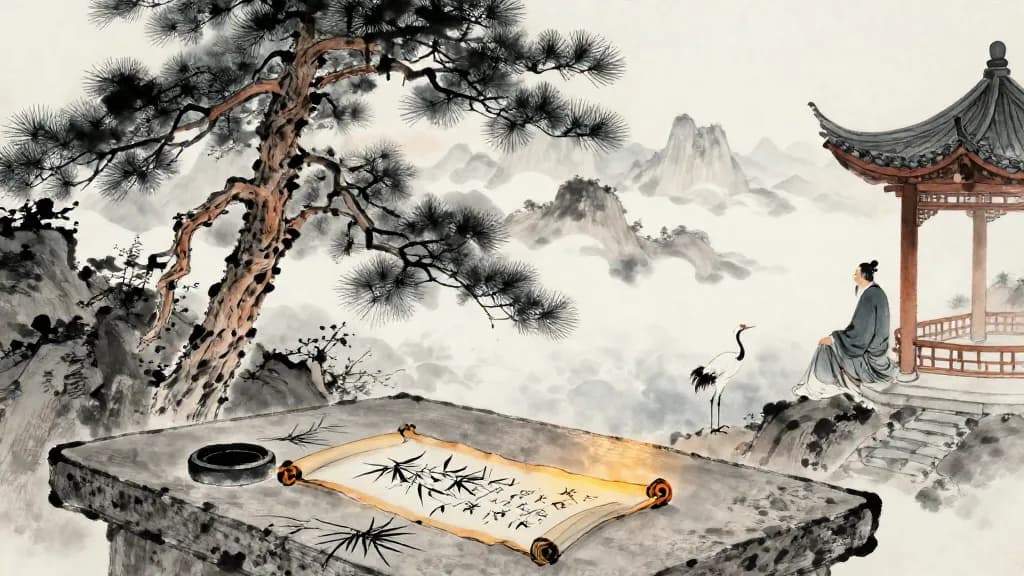 逍遙遊 (Free and Easy Wandering) — Chinese ink painting