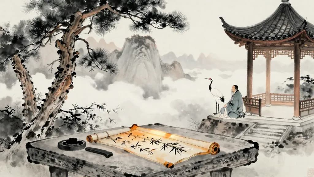 齊物論 (On the Equality of Things) — Chinese ink painting