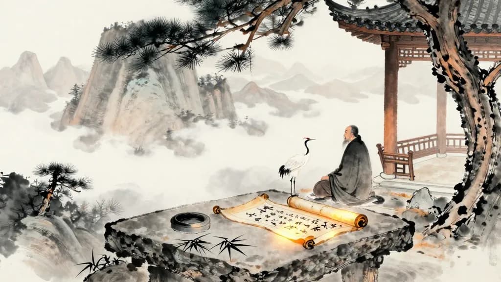 德充符 (The Sign of Virtue Complete) — Chinese ink painting