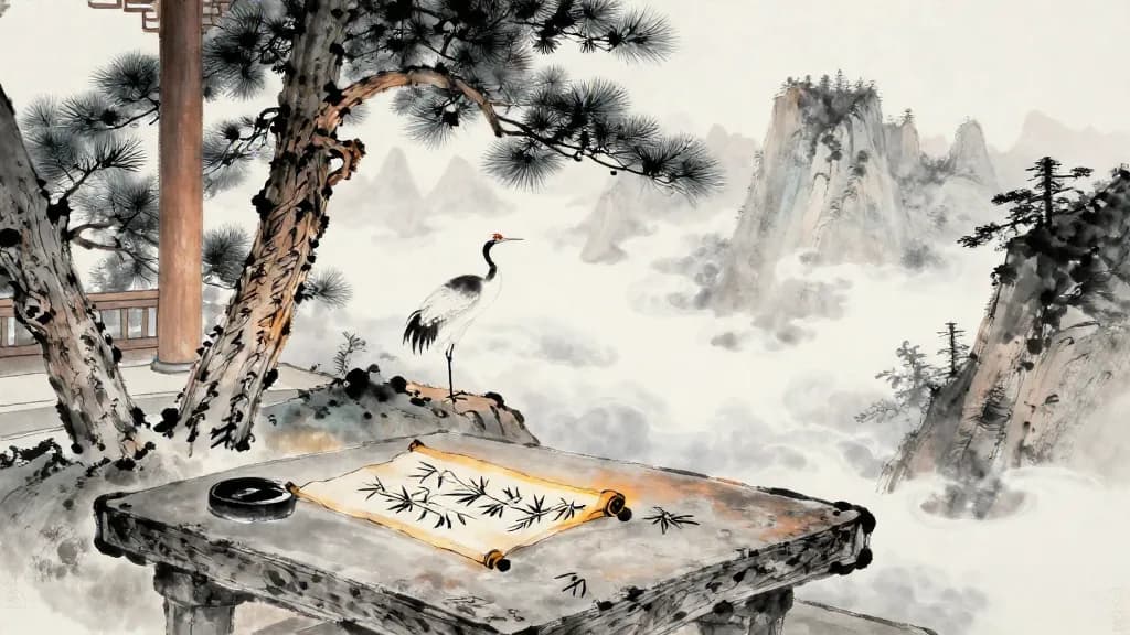 應帝王 (Fit for Emperors and Kings) — Chinese ink painting
