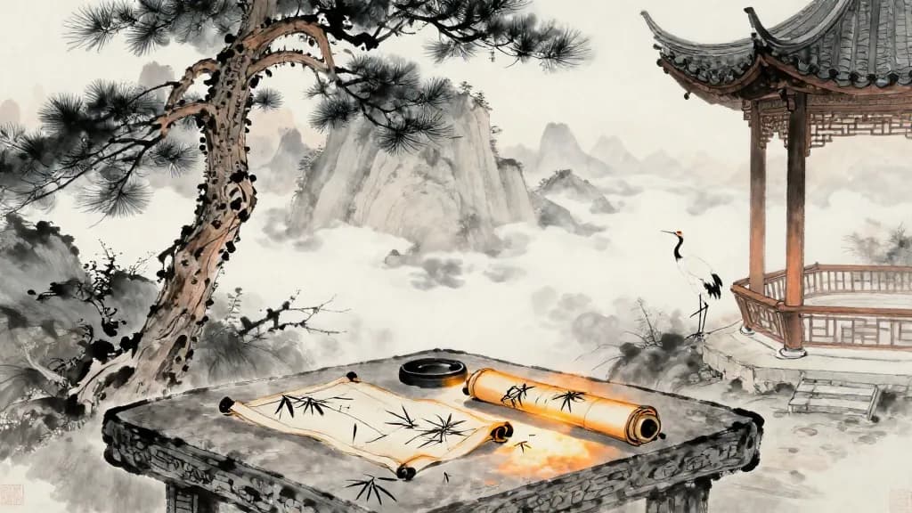 山木 (The Mountain Tree) — Chinese ink painting