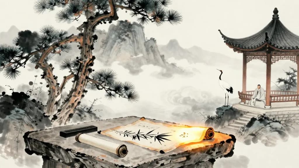 知北游 (Knowledge Wandered North) — Chinese ink painting