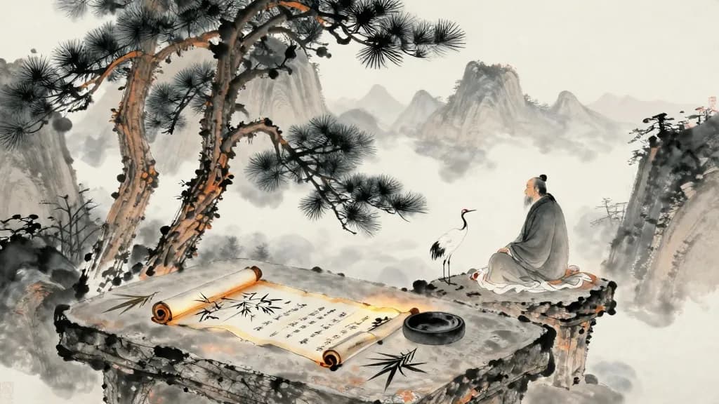說劍 (Discoursing on Swords) — Chinese ink painting