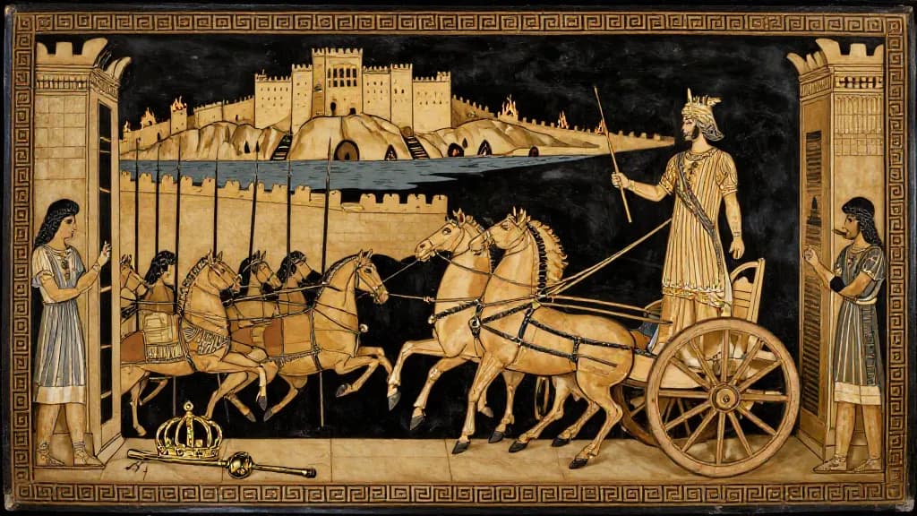 The Rise and Fall of Cyrus — Attic red-figure pottery painting