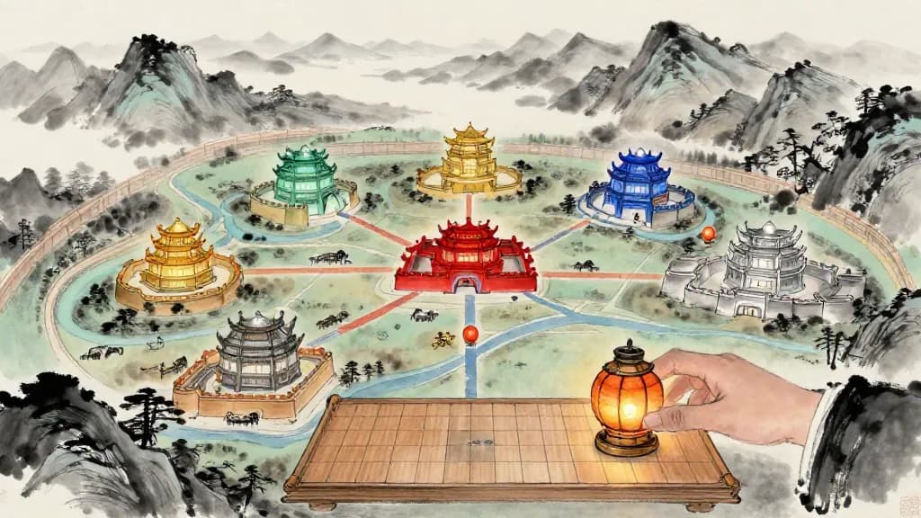 Seven Warring States — fortress cities across the landscape