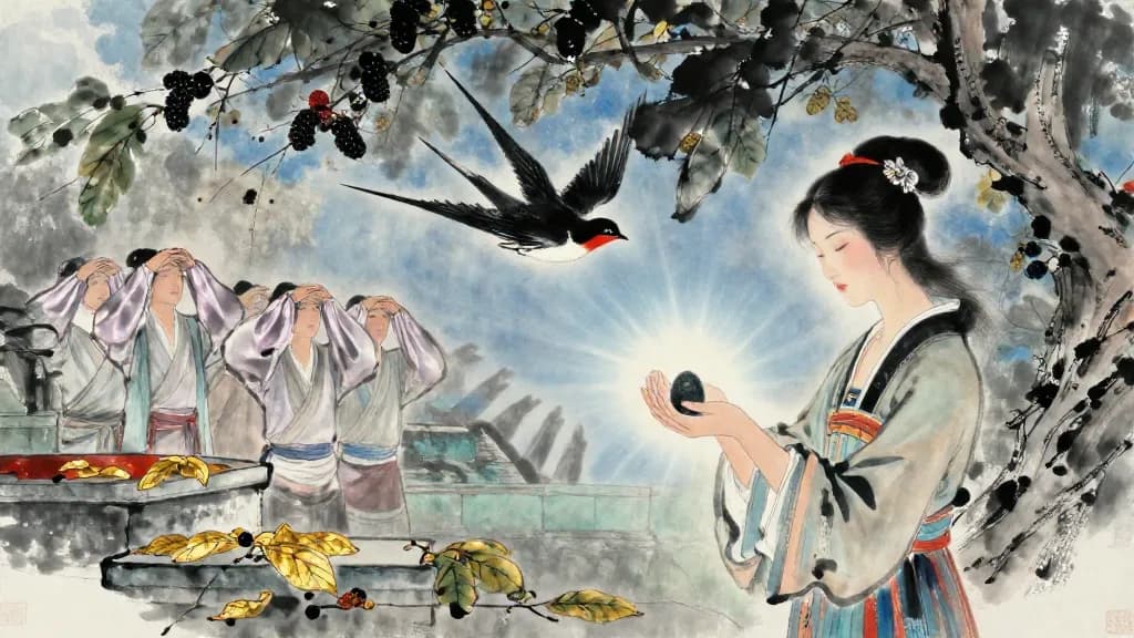 殷本紀 (Annals of the Yin/Shang) — Chinese ink painting