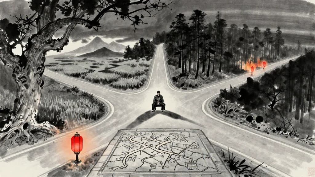 九變 (Variation in Tactics) — Chinese ink painting